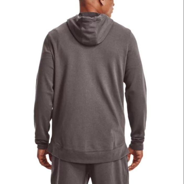 Under Armour Sweat à capuche zippé à manches longues pour homme, coupe ample, lettré, marron 1370409-176
