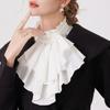 Adjustable Ruffled Edge Layered Collar Court Noble Style Tie-Up Collar Stand Collar  Formal Attire