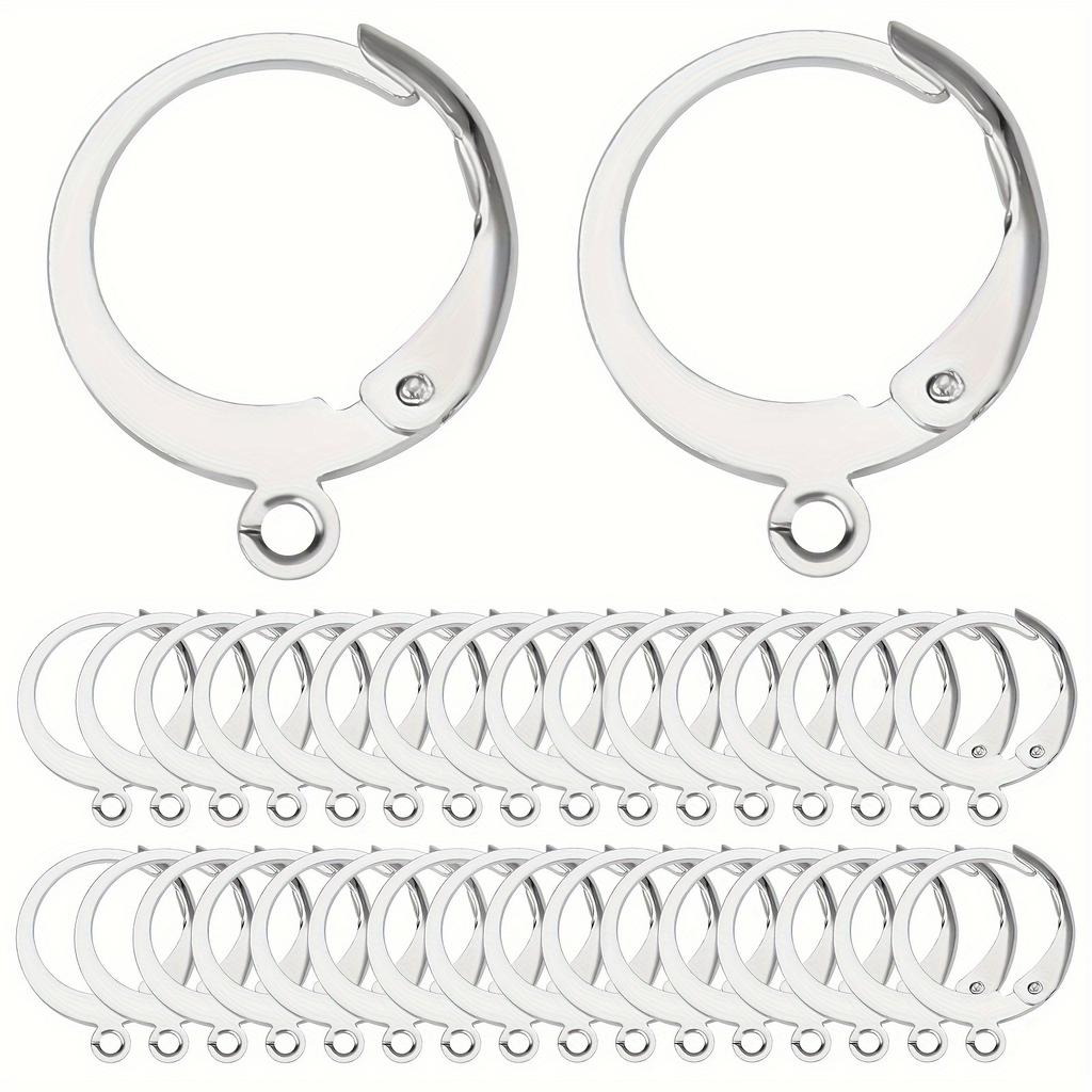 1 Box 18/48/90Pcs Earring Findings Kit Leverback Earring Hooks Hypoallergenic Huggie Lever Back Ear Wires for Jewelry Making Kit