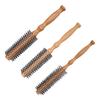 3pcs Round Hair Brush Portable Travel Size Anti Static Handle Wooden Styling Brush for Men Women