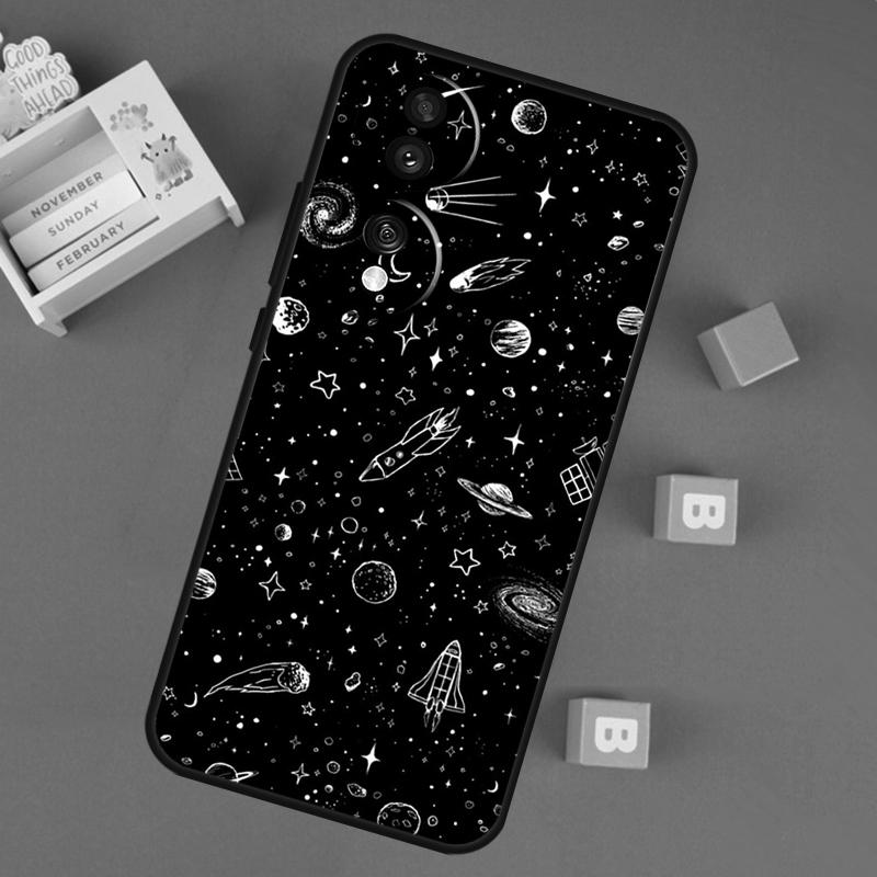 Outer Space Planet Stars Moon Case For Honor 200 400 Lite 50 70 90 X9a X9b X9c X9d X8b X8c Win RT Magic 7 5 6 8 Pro Cover