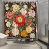 Elegant Peony Floral Shower Curtain -Waterproof,Mildew-Resistant With Vibrant Flowers For A Classic And Luxurious Bathroom Decor
