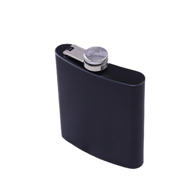 Matte Black Spray Paint 6oz Pocket Stainless Steel Flask Gift Set