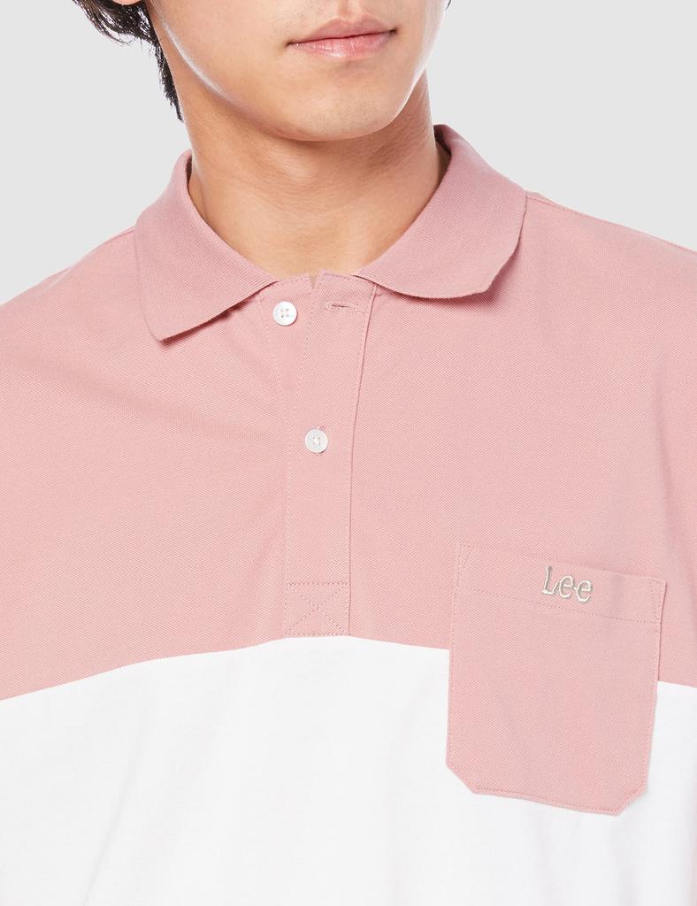 Lee Official Leesures Play POLO Size S Men's T-Shirt, Pink,