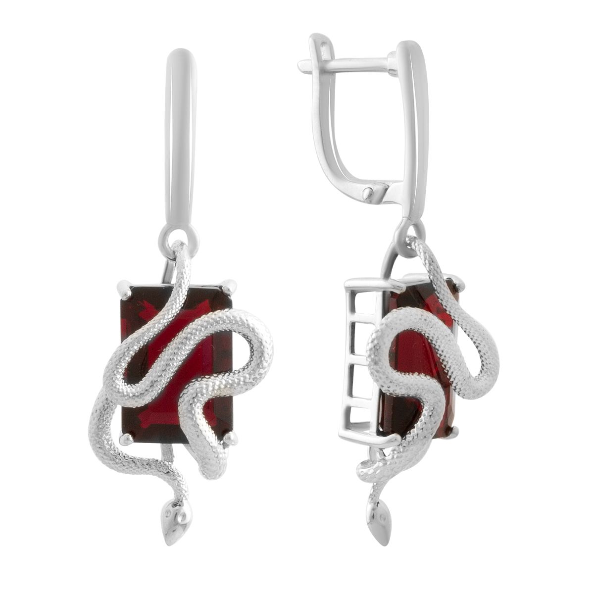 

Срібні сережки з натуральним гранатом 11.417ct (2181880) темні цукерки apple червоний колір