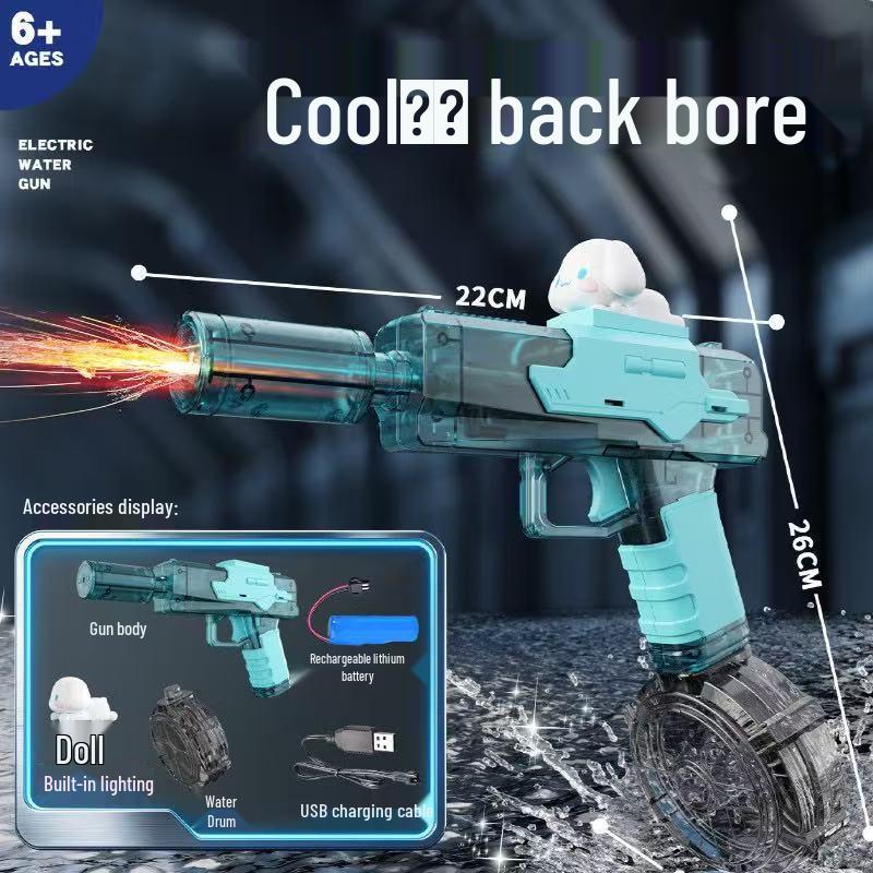 2026 Transparent M416 Electric Automatic Water Gun with Lights - Kids' Outdoor Water Play Toy