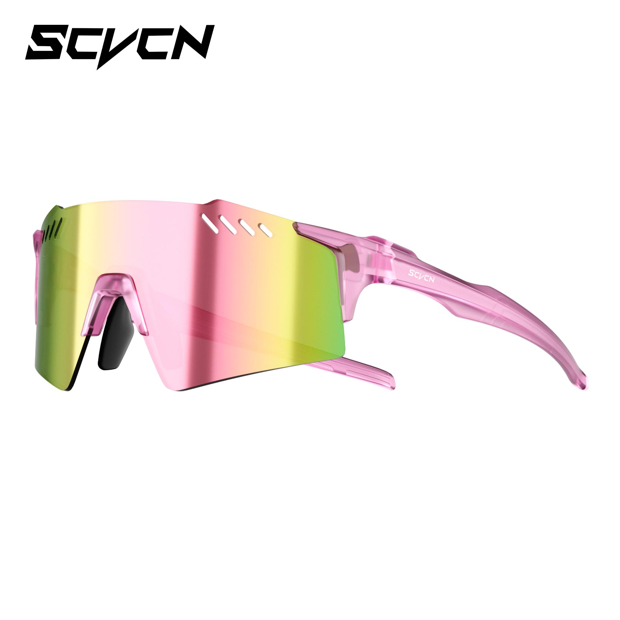 

SCVCN Photochromic Hiking Eyewear Fashion Rimless Cycling Glasss Sports Running Sunglasses for Men Goggles Mtb Bicycle 1 Lens