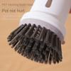 1pc Heavy Duty Press Type Dishwashing Brush with Non Slip Grip , Manual Scrubber for Pots, Pans, Plates , Non Scratch Kitchen, Bathroom Cleaning Brush