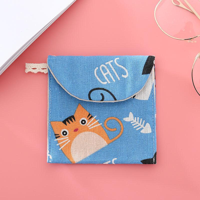 

Cute Coin Card Makeup Storage Pouch Small Cosmetic Bags Women Cosmetic Organizer Sanitary Napkin Storage Bag Girls Ladies