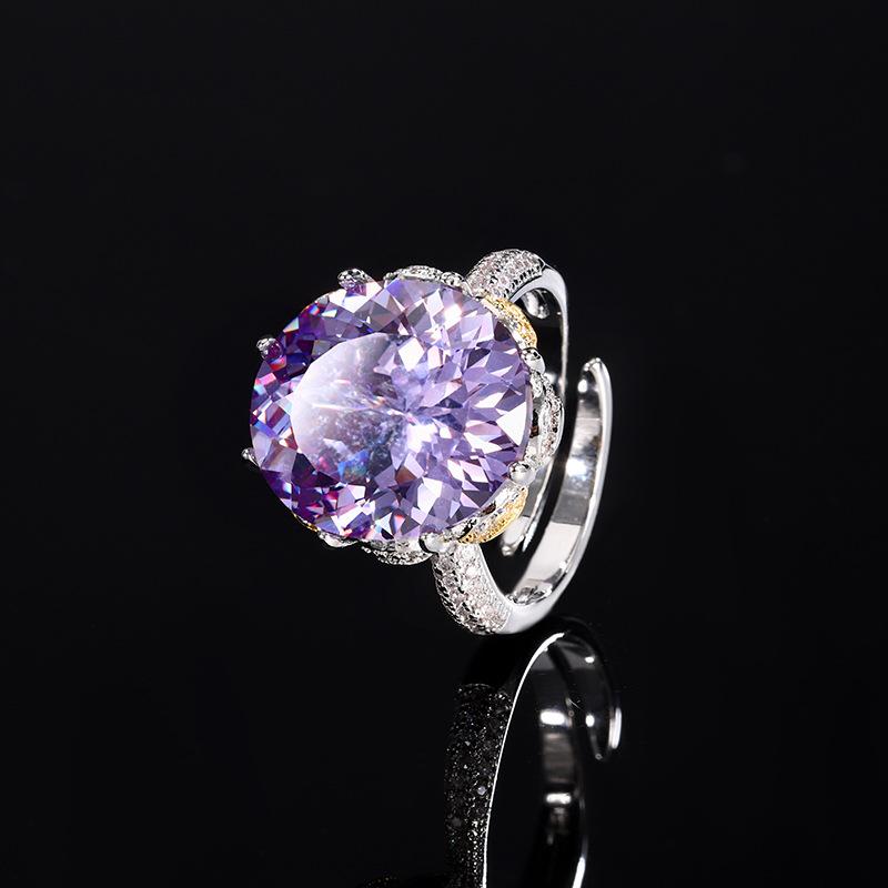 Jewelry Simulation Bird'S Nest Aquamarine Orange Light Luxury Egg Shape Set Main Stone 14 * 16