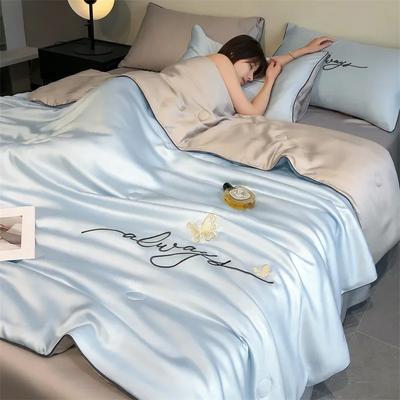 Simple Summer Quilt Deluxe Solid Color Air Conditioning Quilt Double Sided Single High Quality Quilted Quilt Blanket