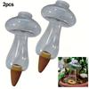 2pcs Mushroom Self-Watering Globes, Featuring an Easy-Fill Top Opening, Maintain Optimal Moisture Levels Without Constant Monito