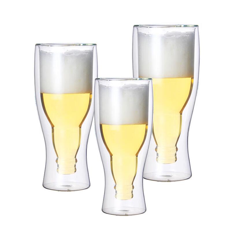 Chaxun Kreativer Doppelwandiger Glas Bierkrug