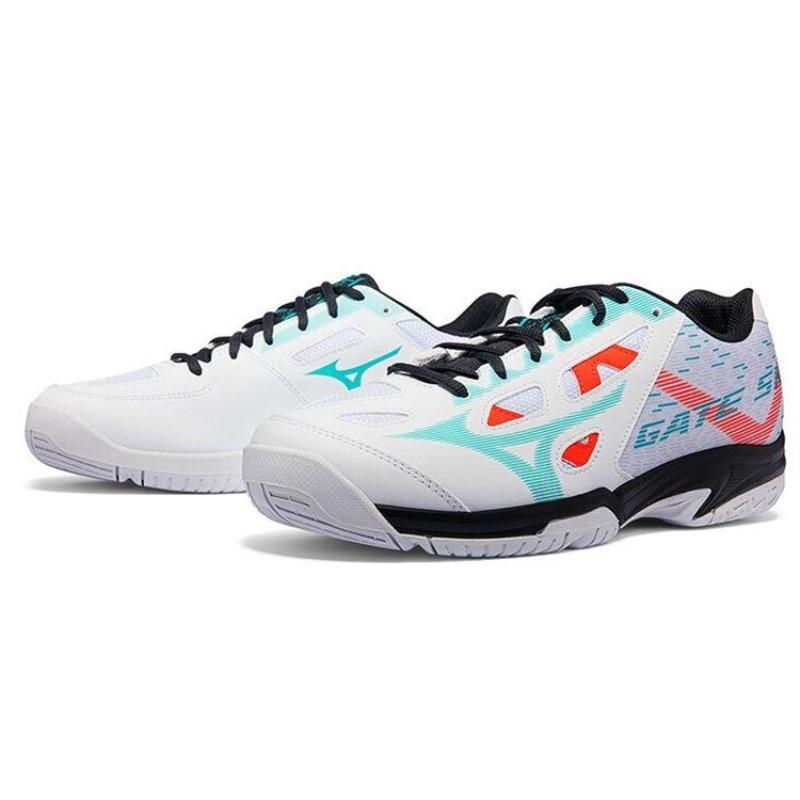 Mizuno Gate Sky Plus Low Top Badminton Shoes Unisex White Blue Orange 71GA204034