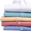 Men's Oxford Long-Sleeve Button-Down Shirt - Business Casual, Solid Color Versatile Cardigan