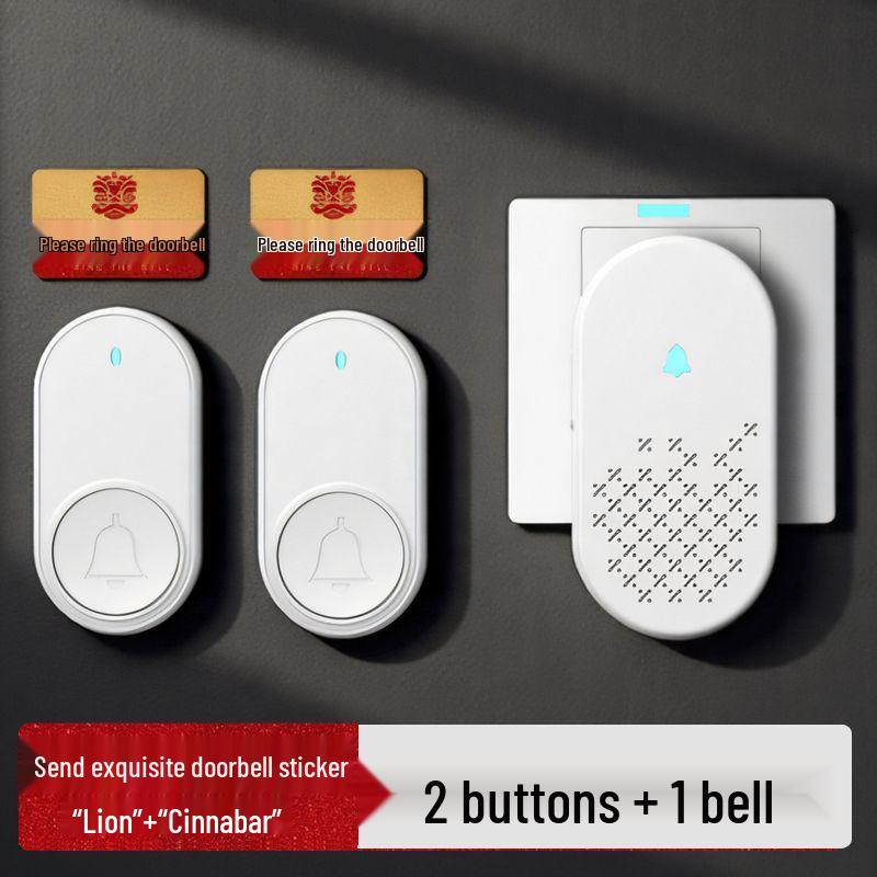 Wireless Long-Distance Smart Doorbell for Home & Office - One-to-Two Remote Control with Adjustable Volume for Elderly Assistance