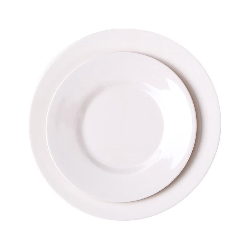 Wohe White Melamine Round Dinner Plate