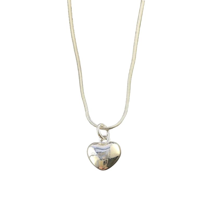 

Elegant Silver Plated Snake Chain Necklace With Heart Charm For Women Handmade Gift For Birthdays Anniversaries 1
