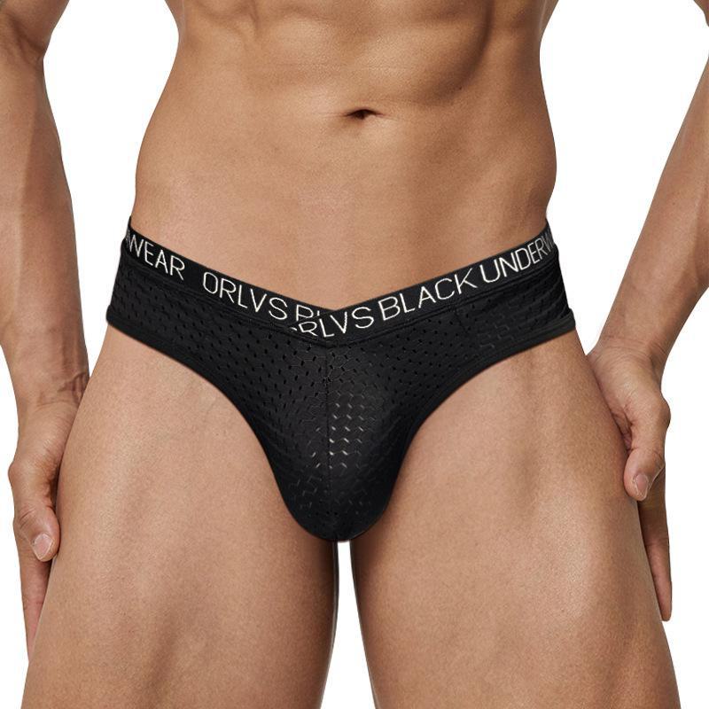 Men's Quick-Dry Mesh V-Waist Breathable Briefs - Trendy Low-Waist Sports Underwear