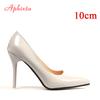 Fashion Aphixta 10cm Heels Women Pumps Shoes Pointed Toe Bling Gold Patent Leather Sexy Wedding Party Official Shoes Woman Big Size 48