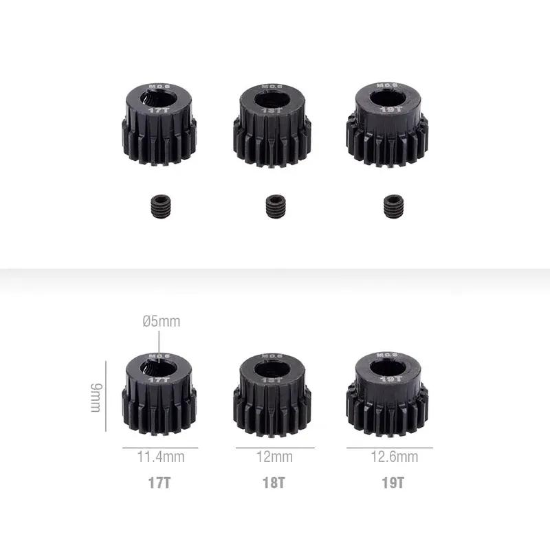 M0.6 17T 18T 19T 20T 21T 22T 23T 24T 25T 26T 27T 28T 5mm Shaft Metal Pinion Steel Motor Gear for 1/10 RC Car Model Toy Parts