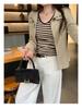 Stunning Striped V-Neck Base Layer Shirt for Women - Long-Sleeve, Autumn 2026 Style, Wear Alone or as Inner Wear