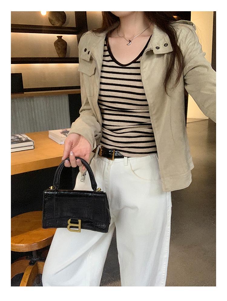 Stunning Striped V-Neck Base Layer Shirt for Women - Long-Sleeve, Autumn 2026 Style, Wear Alone or as Inner Wear