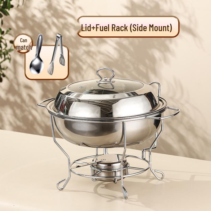 Stainless Steel Round Buffet Stove - Commercial Heated Food Warmer
