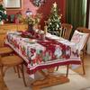 Festive Christmas Tablecloth Waterproof Oil Resistant Digital Print Dining Table Cover