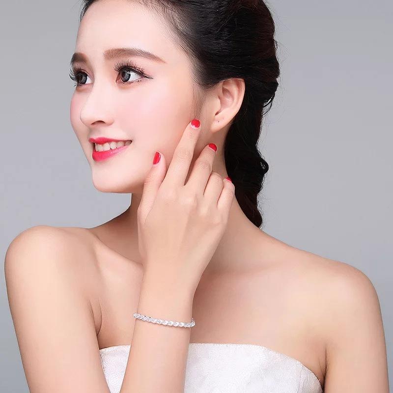 Lindon Zircon Bracelet Jewelry Geometric Bead Chain Link Bracelets Fashion Fine Wedding Gift for Girlfriend Women