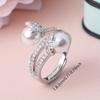 European and American Women's Fashion Design Butterfly Pearl Open Ring