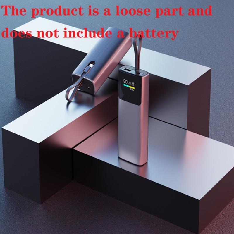 ABS Power Battery Assembly Kit Battery Holder Case PD20W Quick Charging Support for Electronics Easy To Build