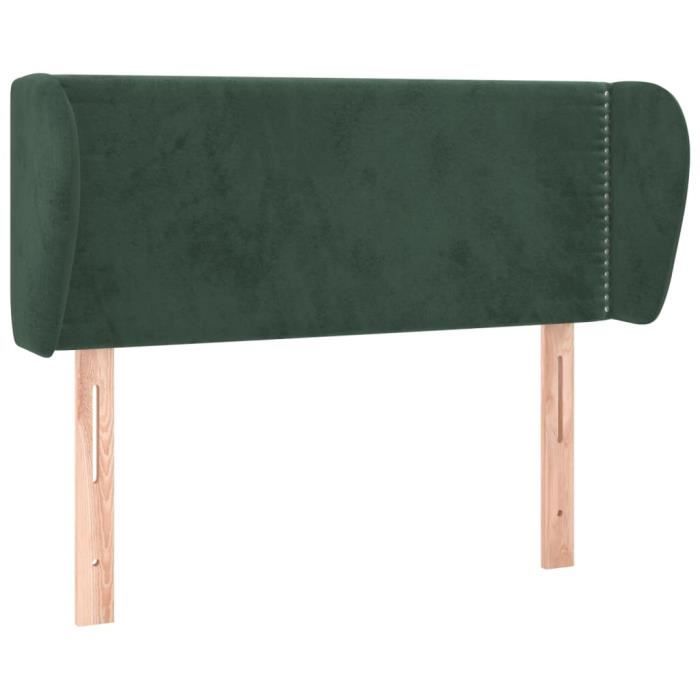VidaXL Tête de lit avec oreilles Vert foncé 83x23x78-88 cm Velours3117037