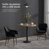 Set of 2 Modern Dining Room Chairs with Armrests, Padded Seat and Steel Legs, 54x57x80cm, Black