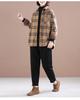Women's Winter Brushed Plaid Long Sleeve Mid-Length Coat