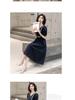 Forest-Style Puff Sleeve A-Line Dress: Summer French Waist-Cinching Mid-Length Skirt with Contrasting Colors
