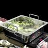 Extra thick stainless steel square hot pot Stewed Mandarin Duck with Ears Hotpot for induction cooker Mother and son pot hotpot