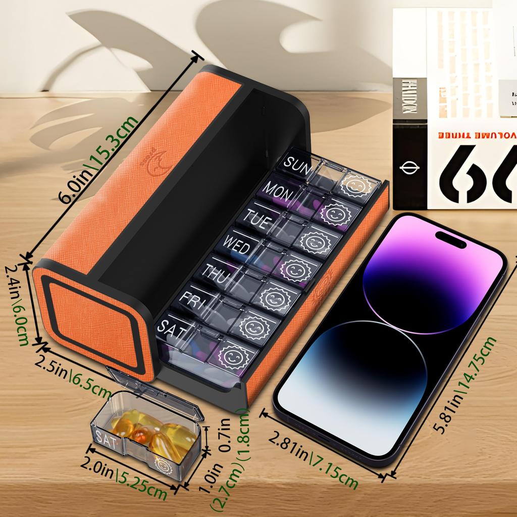 TOMSKYE Portable Pill Large 1 Twice a Multifunctional Pill Prevents Missed Transparent Inner Double Protection Pill Supplement Small Item Capsule Pill