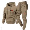 Mens Hooded Oversized Cotton Blend Sweatshirt Set Long Sleeve Top Pants Casual Sportwear