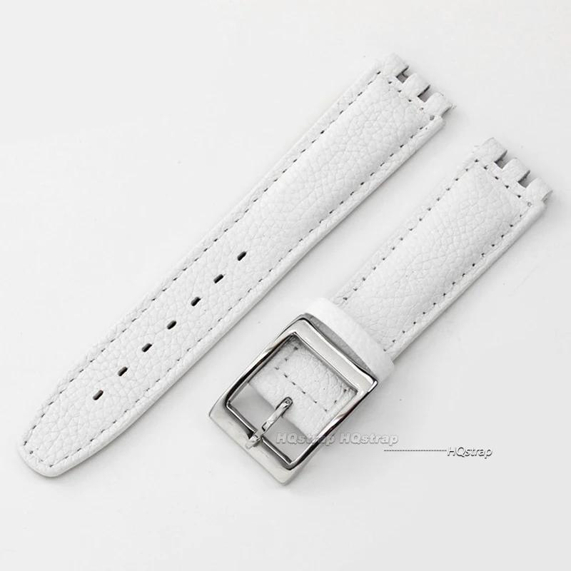 Pasek do zegarka Swatch 17mm Bransoleta ze skóry bydlęcej Wodoodporny Sportowy Zamienny Pasek Akcesoria