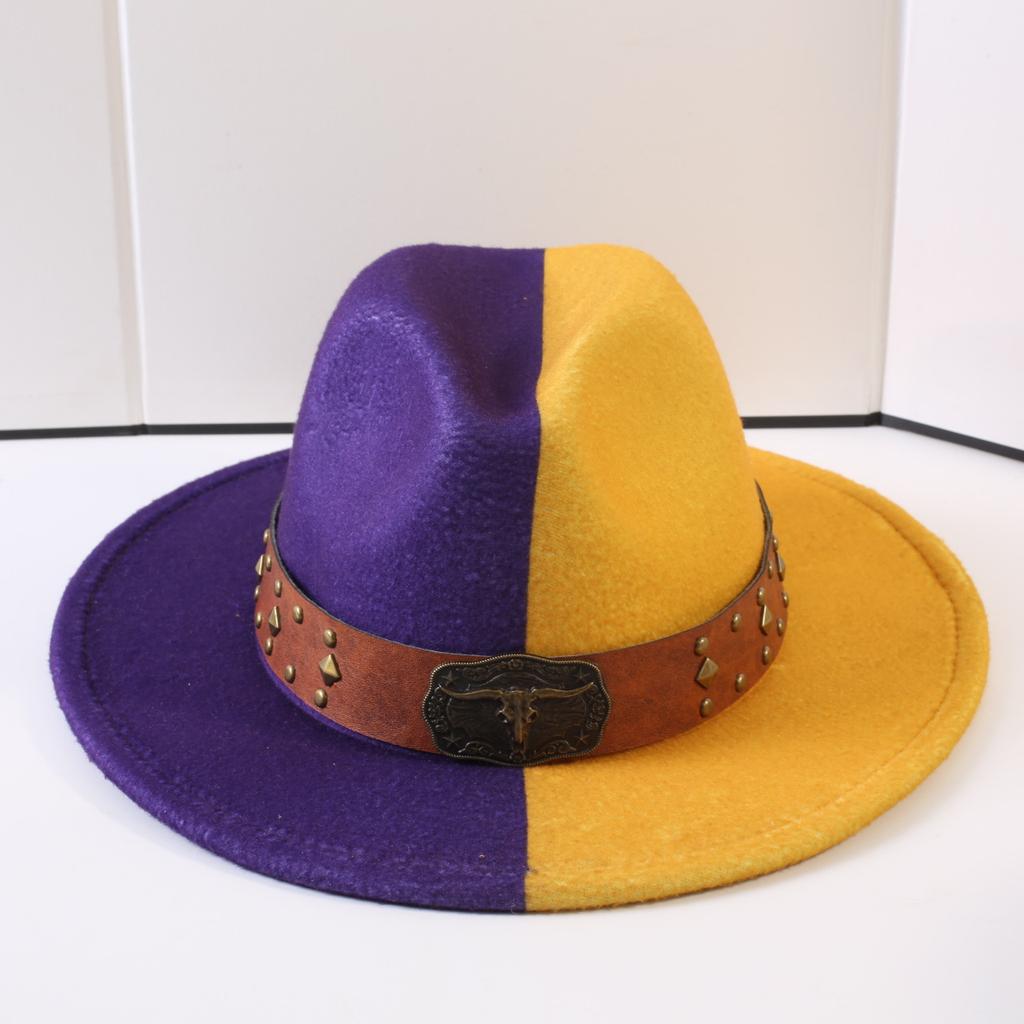 Popular European and American Classic Double-color Wide-brimmed Top Hat Men's and Women's Fashion OL Style Cowboy Hat Jazz Hat