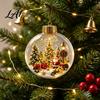 Regali di Natale per la Famiglia Ornamento Luminoso con Storia Mini Scena Festiva in Palla Trasparente con Luci LED Decorazioni da Appendere Decorazione in Acrilico Decorazione Albero