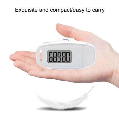 3D Sensor Pedometer Step Counting Device with Blue Backlight Clip-on Pedometer with Detachable Back