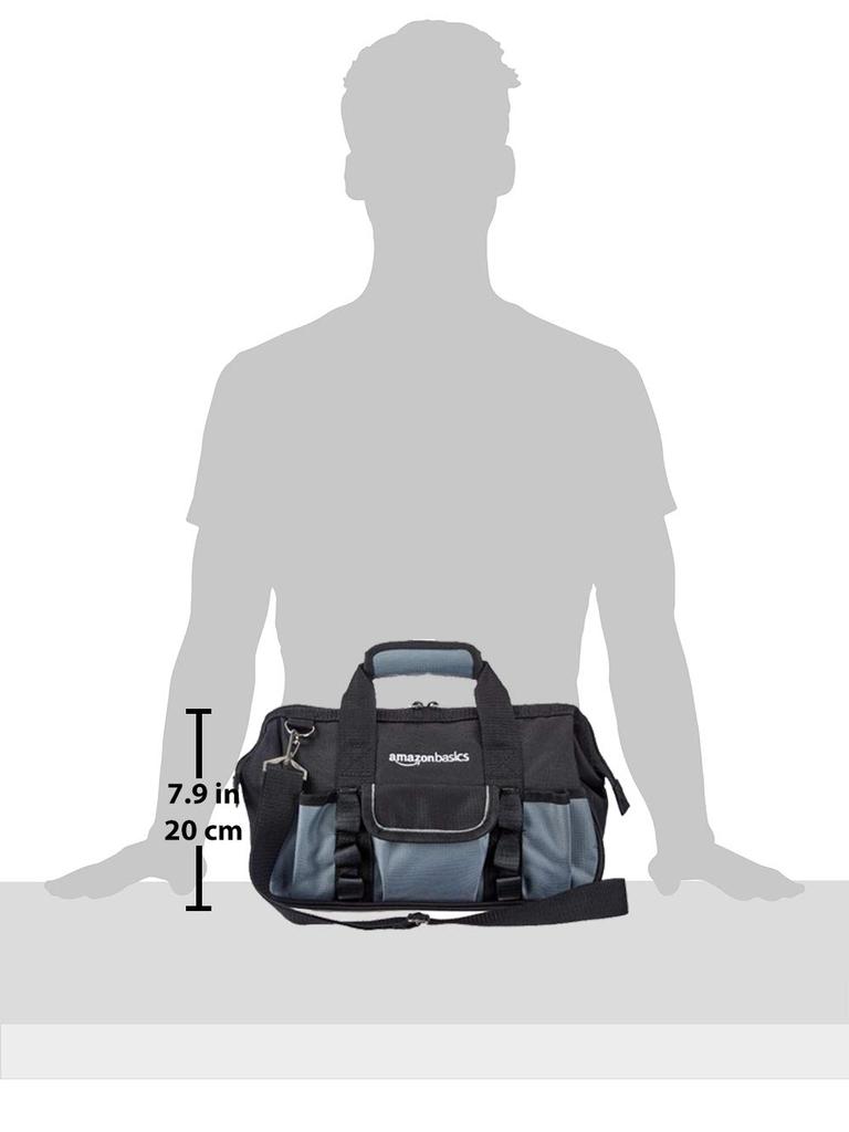 Amazon Basics Tool Storage Black Gray Bag, 30cm, &