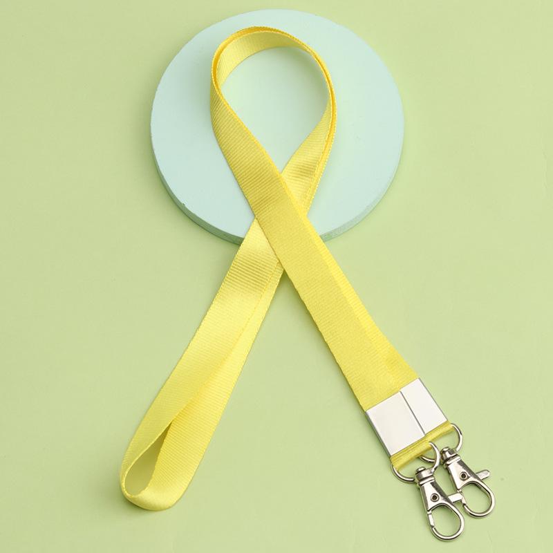 Double Hook ID Badge Lanyard with Double Buckle and Dual Clip Holder