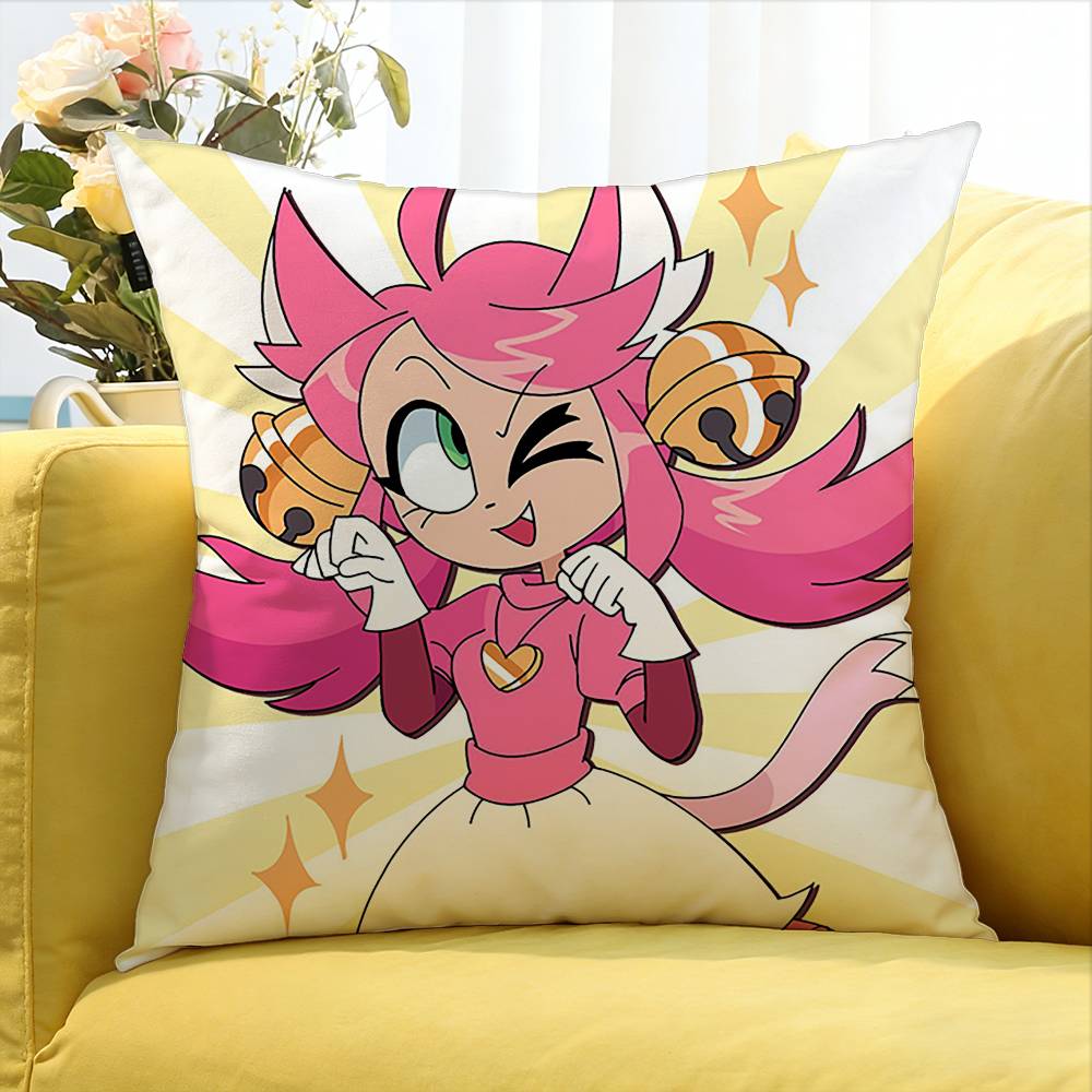 mew mew PINK Deltarune   Various Sizes Square Pillow Case For Car Home Bedchamber Decor