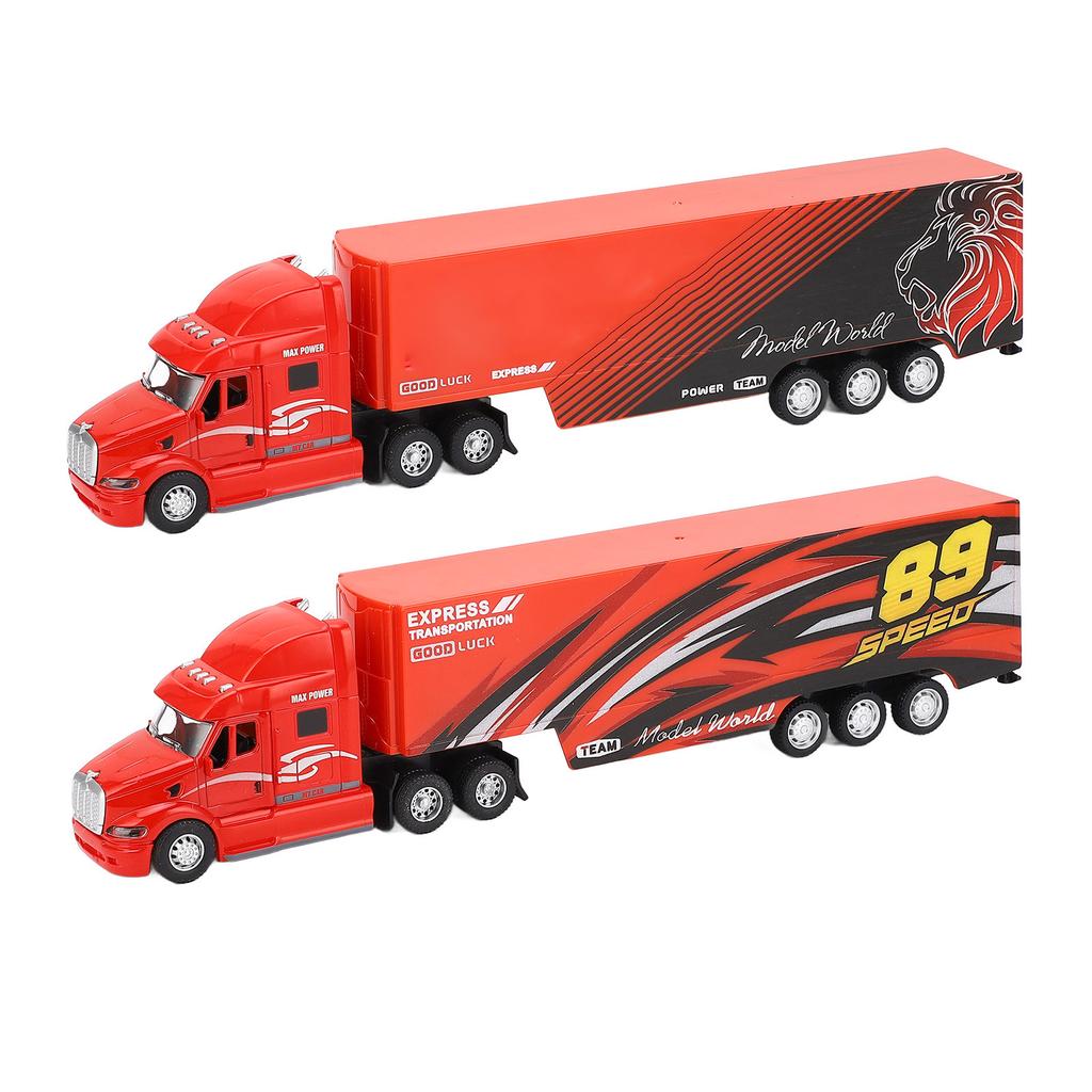 Container Truck Toy with Lights and Sounds Alloy Lifelike Transport Vehicle Model Car for Birthday D
