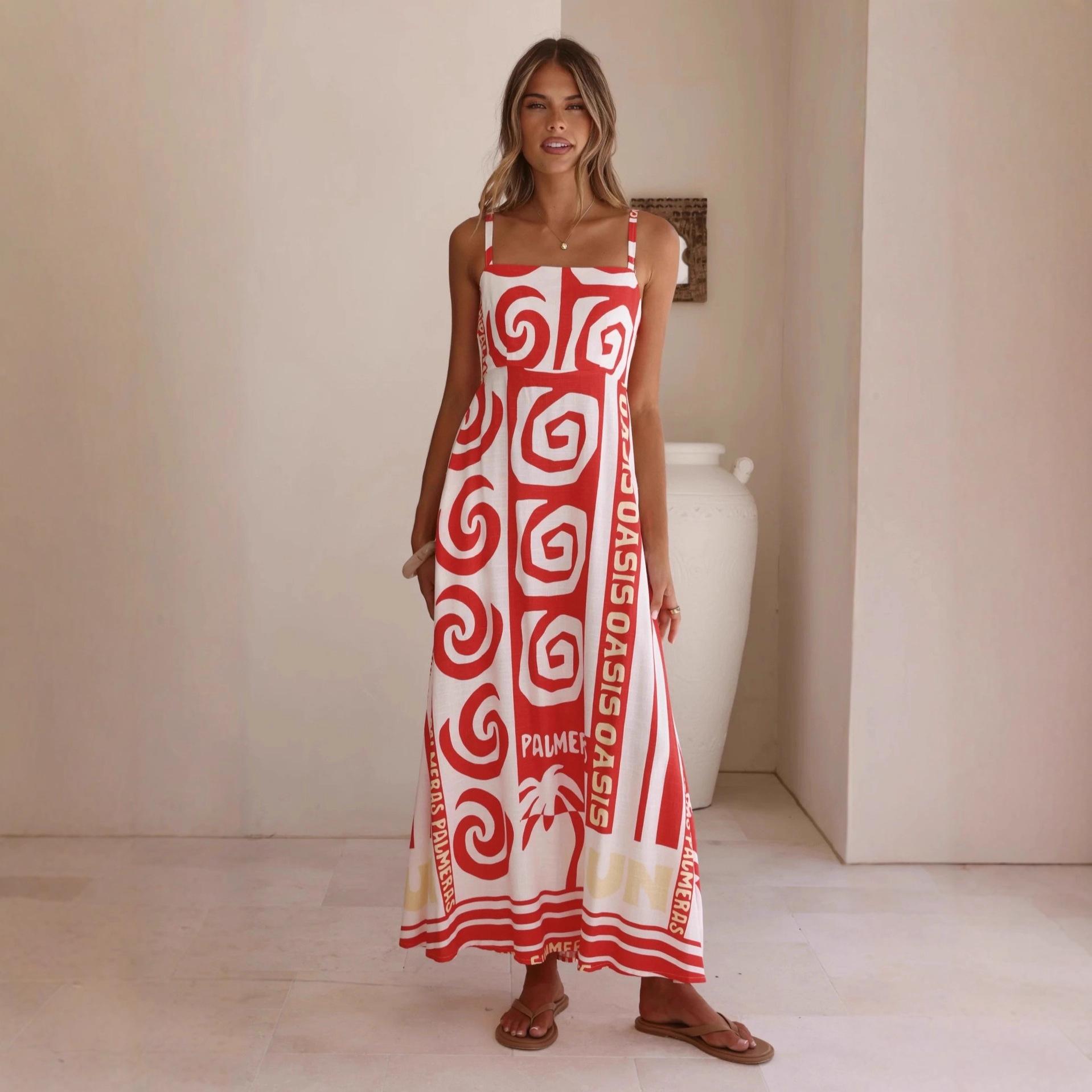 

2025 Fashion Seaside Vacation Linen Camisole Dress Extra Large