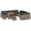 Garden Sofa Set with Cushions 13 Pcs Grey Poly Rattan
