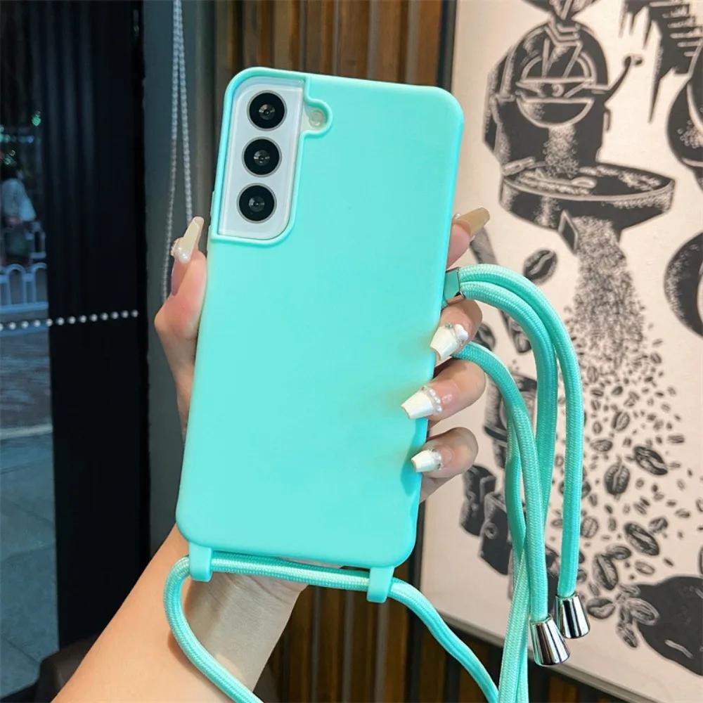 Měkké pouzdro na telefon přes rameno pro Samsung Galaxy S25 Ultra S22 S21 Plus S24 S23 FE A16 A06 A55 A35 A25 A15 A05 A05S A54 A34 5G Kryt